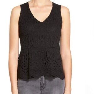 Willow and Clay black lace peplum top